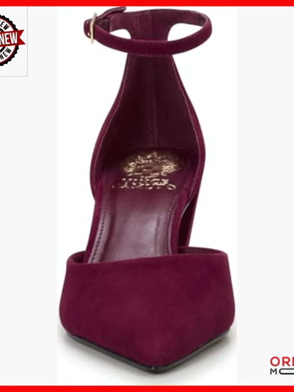 Suede Point Toe Pumps with Ankle Strap, 2.75 Inch Heel